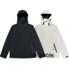 No logo fashions vestes hilovables pour hommes Printemps et automne Veste décontractée pour hommes avec veste coupe-vent Patch réfléchissant 3M Noir Blanc Couples imperméable extérieur jac