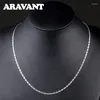 Correntes Aravant 925 Prata 2mm 18K Colar de Ouro Corrente para Mulheres Homens Moda Jóias Atacado