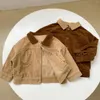 Jackets Coat Korean Childrens Clothing Corduroy Cotton Boys Girls Autumn Baby Jacket Loose Soild Turn Down Collar Simple