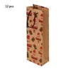 Gift Wrap 12 Pcs Christmas Kraft Paper Wine Bottle Bags Reusable Present Packaging