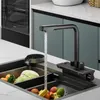 Kitchen Faucets Intelligent Digital Waterfall Faucet Multifunctional Single-Hole Drawable Brass Equipment Advanced