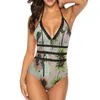 Maillots de bain pour femmes Maillot de bain d'art de tournesol Les étoiles de tournesols Imprimer Maillots de bain une pièce à la mode Maillots de bain sexy à lacets Monokini