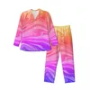 Voor heren Nachtkleding Blauw Roze Pyjama Heren Gradiënt Abstract Print Modieus Dagelijks Herfst 2-delig Informeel Oversize Bedrukt Pyjamasets