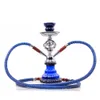 Arabian Hookah Komplett uppsättning Small Double-Tube Twist Ball Glass Chimney Bong Bar PF