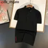 Мужская поло Prado, повседневная дизайнерская деловая рубашка, хлопковая футболка с короткими рукавами, черно-белая мужская рубашка-поло большого размера, модный свитер, куртка, пальто