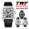 TWF Tom Holland Dumont Skeleton W2020033 Herrklocka Swiss Ronda 4S20 Quartz Analog Mechanical Blue Leather Strap Super Edition PTC269Z