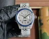 Réussissez le test GRAHip Hop Jewelry Diamond Watch Acier inoxydable Iced Out Bustdown VVS Moissanite Watch
