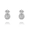 Stud Earrings Personality Originality Pineapple Earring Fashion Men Women Silver Color Trend Hip Hop Nightclub Party Jewelry