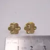 Stud Earrings AU750 Real Pure 18K Yellow Gold Men Women Special Gift Carved Flower 1.6-1.8g