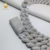 High Quality Custom Hip Hop Jewelry 15mm Iced Out Heavy Cuban Link Chain Vvs Moissanite 925 Sterling Silver Hiphop