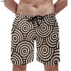 Мужские шорты доска Абстрактные круги Ретро плавки Японские круглые мужские быстросохнущие спортивные пляжные шорты для серфинга больших размеров