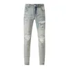 # CX25 Jeans classici da uomo viola firmati Moda motociclisti strappati invecchiati stampa ricamo amirlies buco moto denim nero moda donna denim cargo per uomo