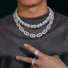 Jewelry Source Factory 14Mm Sterling Sier 6A VVS Baguette Moissanite Diamond Iced Out Bussdown Cuban Link Chain Necklace