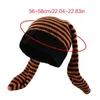 Berets Striped Beanie Hat Cosplay Costume Cap Winter Teens Warm Headwear DXAA