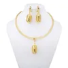 Set di orecchini per collana, orecchini pendenti con motivo ovale, color oro 24 carati, gioielli, abito da sposa marocchino, regalo di compleanno