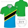 Men's Polos Tanzania Polo Shirt Diy Free Custom Made Name Tza Nation Flag Tz Tanzanian Swahili Country Print Po Text Clothing