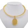 Set di orecchini per collana, orecchini pendenti con motivo ovale, color oro 24 carati, gioielli, abito da sposa marocchino, regalo di compleanno