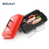 Draagbare BBQ-kachelgrill Opvouwbare houtskool Roestvrijstalen barbecuenet Outdoor Camping Koken Picknickgereedschap 240223