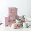 Luxury Pink Gold Mr Mrs Ceramic Marble Coffee Mug Cup Weddal Bridal Couples Lover's Gift Mug Porcelain Milk Tea Breakfast C356K