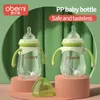 Oberni PP Material Baby Bottle set 240ml300ml Anti Drop Bloating Handle Milk Feeding Natural Advantage nipple 240223
