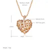 Pendant Necklaces Kinel Unique Hollow Heart Necklace For Women Natural Zircon With 585 Rose Gold Color Modern Party Wedding Daily Jewelry