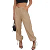 Kvinnors byxor 2024 Pocket Elastic midja snäva leggings för kvinnor vår/sommar fritid bekväm elegant pendling fast färg