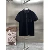 Prado Polos Mens Tees Designer 23ss Luxury t Shirt Triangolo Lettera Splicing Pocket Stampa T-shirt Casual Manica in cotone Stampata Risvolto Magliette Bianco