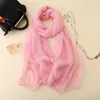 Women Lightweight Breathable Solid Color Soft Chiffon Long Fashion Scarves Sun-proof Shawls Wrap 22125