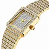 Miss New Fashion Watch Korean Square Leisure Trend Diamond Inlaid Men's and Women's Quartz Watch