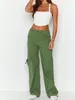 Women's Pants Womens Cargo Dressy Casual High Waisted Baggy Stretchy Wide Leg Y2K Straight-Leg Buckle Women Work