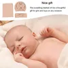 Filtar födda mottagande filt spädbarn set pannband fast färg baby swaddle