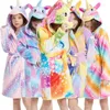 Pagliaccetti Kigurumi Accappatoio per bambini Accappatoio per bambini Animale Pigiama carino Accappatoi in flanella invernale con cappuccio per ragazze dei ragazzi