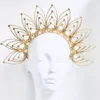 Gold Sunburst Halo Crown Goddess Diadema Mujeres Po Shoot Studio Accesorios Chica joven Pography Props Hair Festival Party 240220