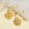 Stud Earrings European And American Fashion Luxury Sparkle Dynamic Chain Tassel Brass Gold Plated Exaggerated Temperament 18K
