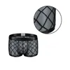 Sous-vêtements grande maille sexy boxer respirant sous-vêtements pour hommes style taille confortable mode couleur unie sans trace