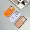Magsafe Focus Pixels Case for iPhone15 15 Promax 15Plus Metal Camera Lens Circle PU Lychee Pattern Skin Magnetic Wireless Cover ip14 Serires