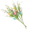 Fiori decorativi 4 pezzi Uovo Ritagli di Pasqua Uova Ghirlanda Rami Bouquet artificiale Albero di bacche