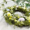 Organizzatore di ghirlande di fiori decorativi Segnale per porta illuminata Ciondolo decorativo per simulazione di uova di Pasqua di piante naturali