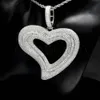 Personnalisé S Ice Out D VVS coeur Hiphop Baguette Pass diamant testeur Moissanite pendentif collier