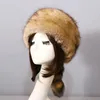 Berets Soft Plush Fake Fur Hat With Long Tail Women Ski Warm Winter Outdoor Thickened Windproof Ear Protection Caps