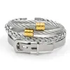 Ensemble de Bijoux en acier inoxydable, Design de ceinture, Bracelet à boucle, câble en or noir, bracelet en métal pour femmes, cadeau d'amant de Bijoux 240220