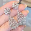 Dangle Earrings Vintage Moissanite Diamond Earring Real 925 Sterling Silver Wedding Drop For Women Jewelry Gift