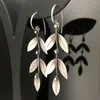 Brincos pendurados tribal prata cor metal árvore folhas brinco para mulheres vintage planta ramos de salgueiro videiras gota oorbellen