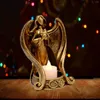 Candle Holders Vintage Angel Statue Holder Creative Holding Heart Craft Tabletop For Office Balcony Garden