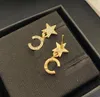 2024 Luxury quality charm drop earring with diamond and star design in 18k gold plated have stamp box PS3229