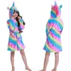 Pagliaccetti Kigurumi Accappatoio per bambini Accappatoio per bambini Animale Pigiama carino Accappatoi in flanella invernale con cappuccio per ragazze dei ragazzi