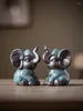 Tea Pets Figurines Home Ornaments Cute Ceramic Elephant Lucky Living Room Wine Cabinet Office Desktop Table Decoration Mascot Crafts
