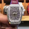 35 mm moda Kolekcja damów V32 SC DT zegarki Szwajcarskie kwarcowe Women Watch Gypsophila Diamond Diamond Case Pureple Latehr Rubb2255