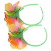 Bandanas 2pcs Hawaiian Headbands Flower Headpiece Women Costume Headwear