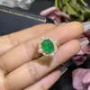 Anéis de cluster jóias finas real esmeralda anel moda prata feminino noivado pedra preciosa atacado